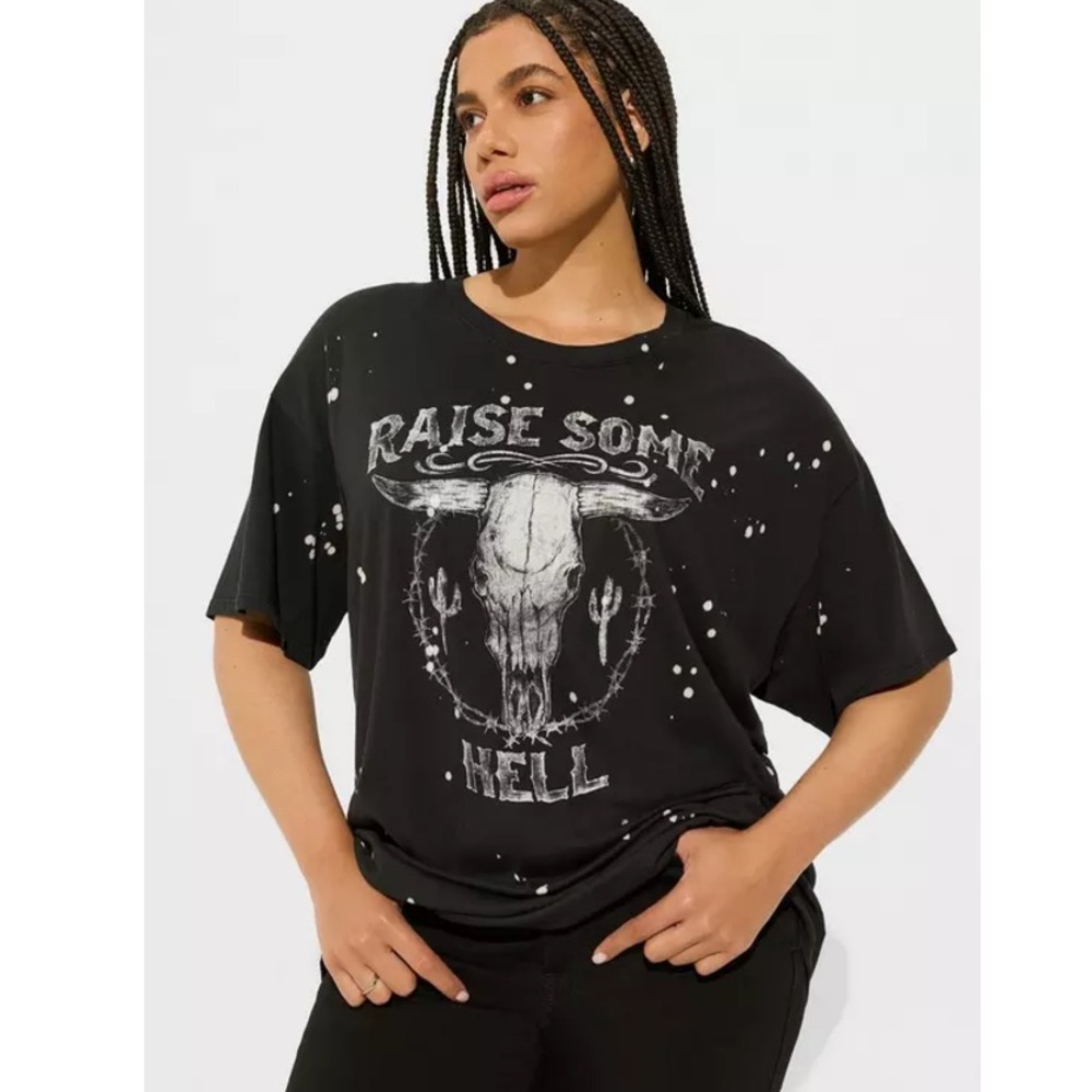 TORRID NWT Raise Steer Relaxed Fit Heritage Jersey Oversized Tunic Tee